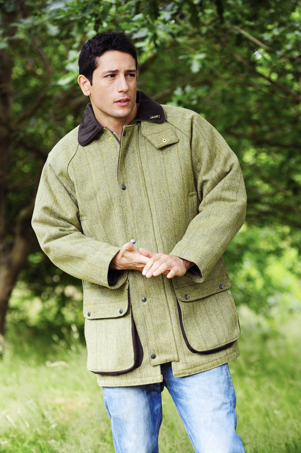 Rydale Mesh Lined Waterproof Shooting Jacket – Green Tweed, Hooded Hunting Coat (Men's, Sizes 36-53)
